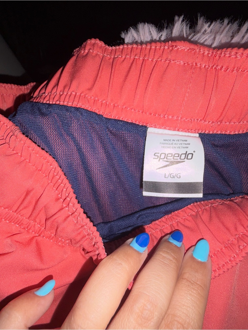 Speedo Coral Women's Swim Shorts with Navy Lining